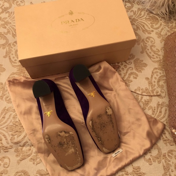 PRADA💜purple block heels! In like new condition, these are beautiful shoes!❤️ - Picture 5 of 6